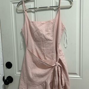 Elegant Pink Wrap Dress